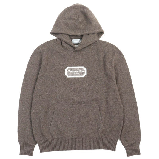 DIOR Homme 313m658at474 100% Cashmere Pullover Hoodie Knit Hoodie Brown M Made