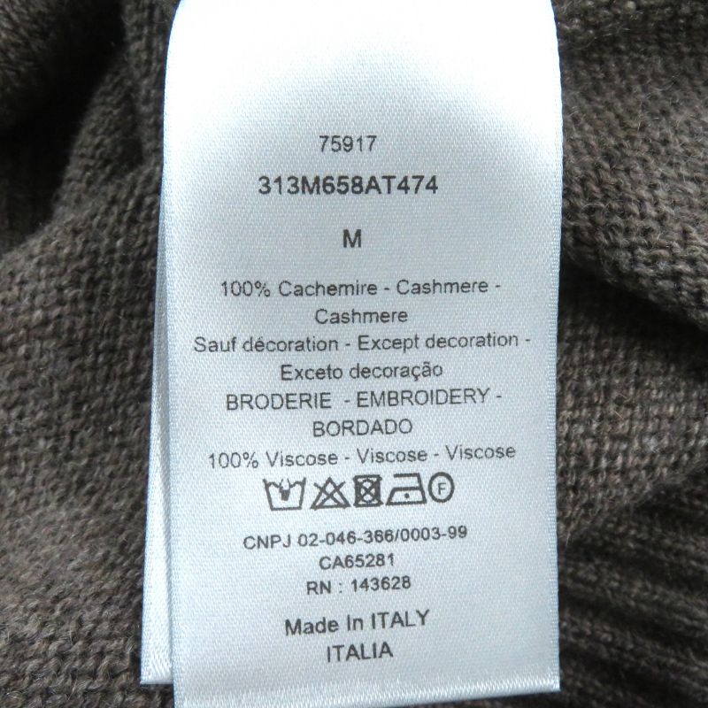 DIOR Homme 313m658at474 100% Cashmere Pullover Hoodie Knit Hoodie Brown M Made
