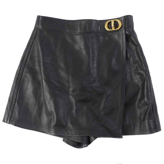 Christian DIOR 045p45al015 Lambleather 100% Silk Wrap Shorts With CD Buckle