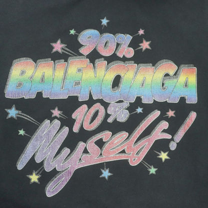 Balenciaga 22AW 674986 100% Cotton Logo Print Paint Crash Damaged Pullover