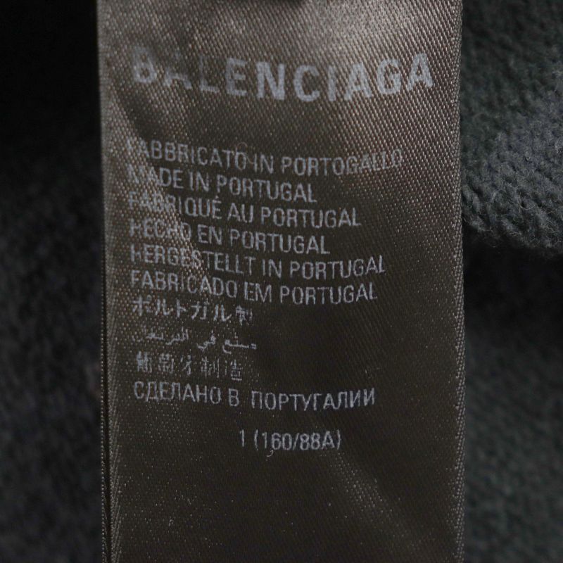 Balenciaga 22AW 674986 100% Cotton Logo Print Paint Crash Damaged Pullover