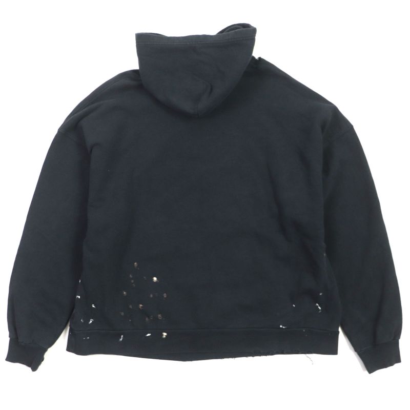 Balenciaga 22AW 674986 100% Cotton Logo Print Paint Crash Damaged Pullover