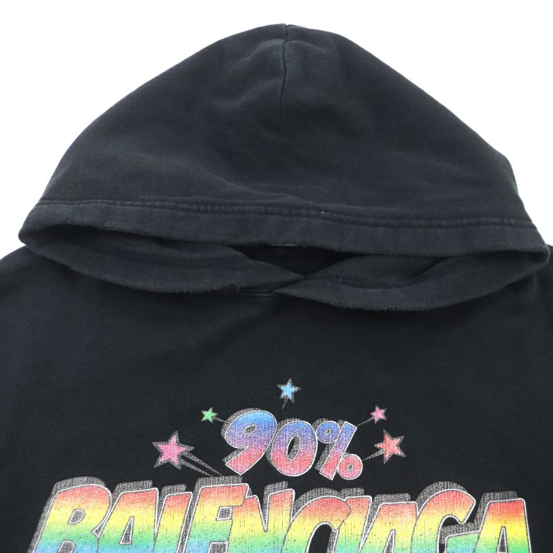 Balenciaga 22AW 674986 100% Cotton Logo Print Paint Crash Damaged Pullover