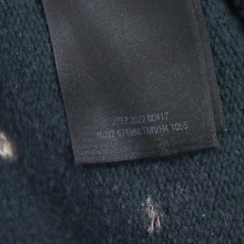 Balenciaga 22AW 674986 100% Cotton Logo Print Paint Crash Damaged Pullover