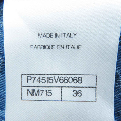 CHANEL P45071 100% Cotton Lion Button Camellia Jacquard Denim Dress/coat