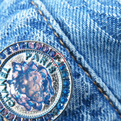 CHANEL P45071 100% Cotton Lion Button Camellia Jacquard Denim Dress/coat