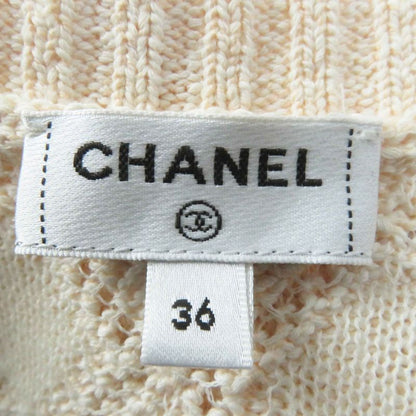 CHANEL 23S P75071 Cotton Polyamide Cropped Cardigan With Rhinestone Coco Mark