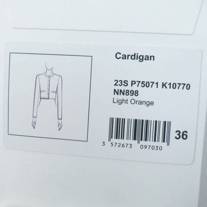 CHANEL 23S P75071 Cotton Polyamide Cropped Cardigan With Rhinestone Coco Mark