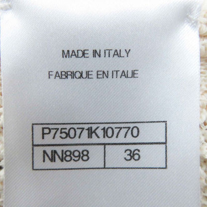 CHANEL 23S P75071 Cotton Polyamide Cropped Cardigan With Rhinestone Coco Mark