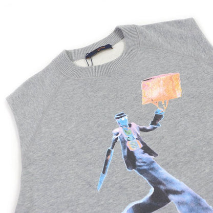 Louis Vuitton 21AW 1a972h Cotton Neon Workingman Sleeveless Sweatshirt Grey S