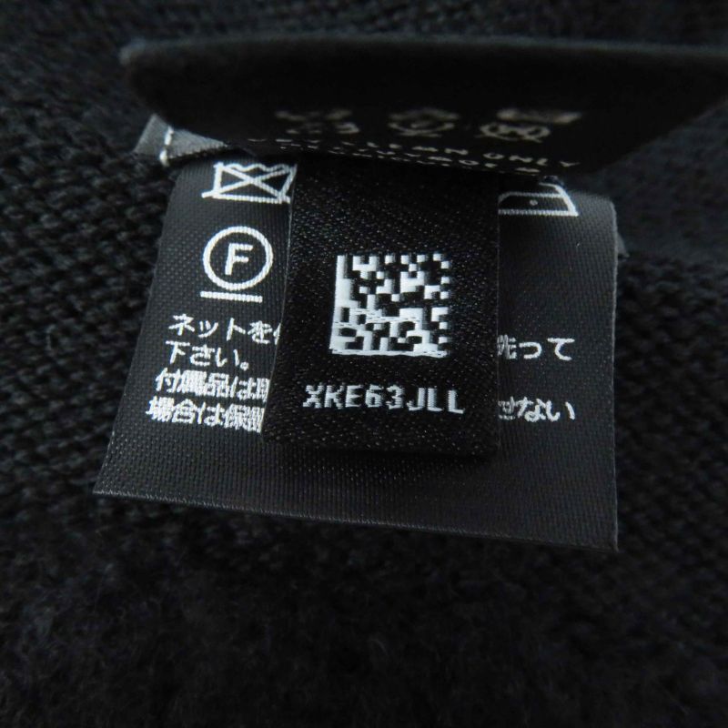 CHANEL Wool Cashmere Coco Mark Bicolor Knit Gloves / Knit Cap 2-piece Set Black