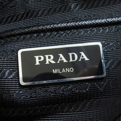 Prada 1bd953 Re-nylon Nylon Shoulder Bag With Triangle Plate Pouch Black Silver