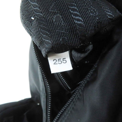 Prada 1bd953 Re-nylon Nylon Shoulder Bag With Triangle Plate Pouch Black Silver