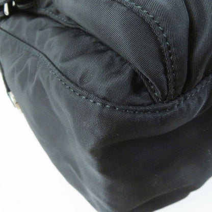 Prada 1bd953 Re-nylon Nylon Shoulder Bag With Triangle Plate Pouch Black Silver