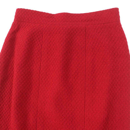 CHANEL 20450 Wool Gold Button Single Color Tweed Setup Red 38 With Hanger And