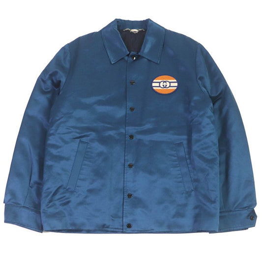 Gucci 645702 Interlocking G Patch Cotton Filled Coach Jacket Blouson Bomber
