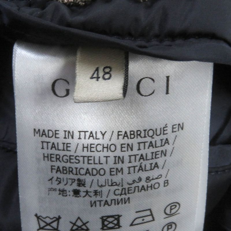 Gucci 645702 Interlocking G Patch Cotton Filled Coach Jacket Blouson Bomber