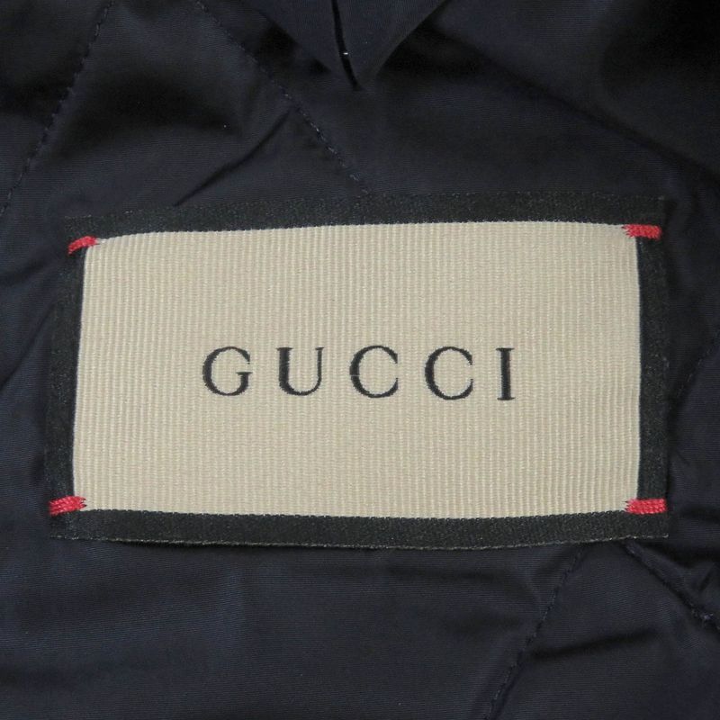 Gucci 645702 Interlocking G Patch Cotton Filled Coach Jacket Blouson Bomber