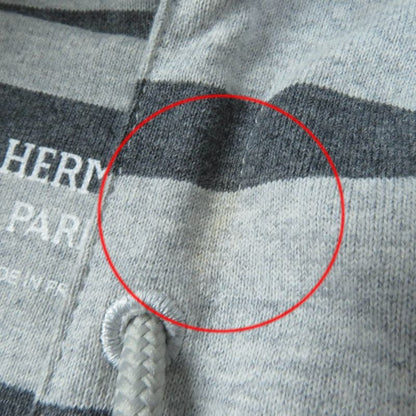 Hermes 21SS Mariniere 100% Cotton Hooded Striped Sweatshirt Dress Grey 34 Made