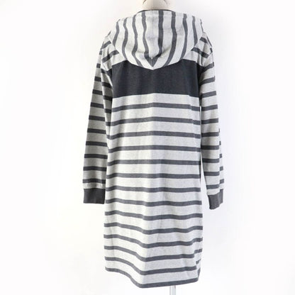 Hermes 21SS Mariniere 100% Cotton Hooded Striped Sweatshirt Dress Grey 34 Made