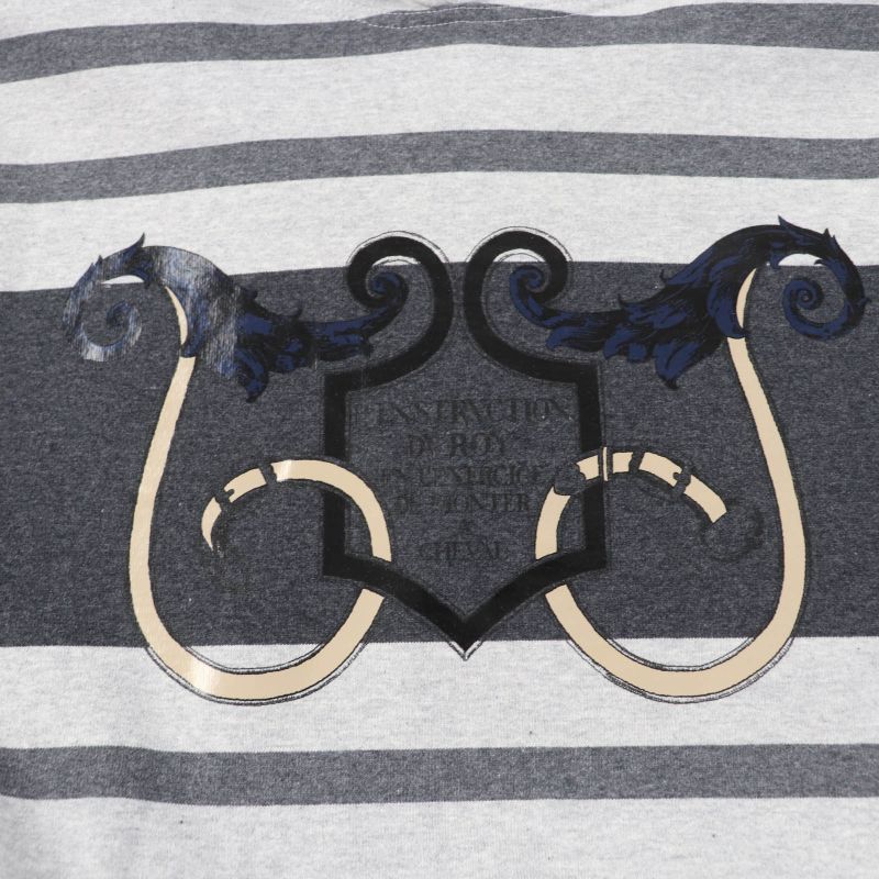 Hermes 21SS Mariniere 100% Cotton Hooded Striped Sweatshirt Dress Grey 34 Made