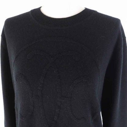 Hermes 24SS 4e2604d1 100% Cashmere H Lift Long Sleeve Knit Pullover Black 42