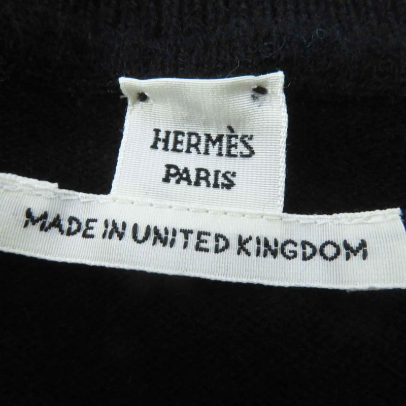Hermes 24SS 4e2604d1 100% Cashmere H Lift Long Sleeve Knit Pullover Black 42