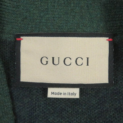 Gucci 678939 Wool GG Jacquard Walnut Button Knit Sweater Cardigan Green XS Made