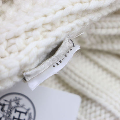  Hermes 22AW Wool Cashmere York Torsado Turtleneck Knit Sweater White S With