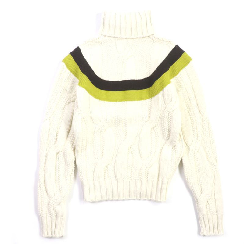  Hermes 22AW Wool Cashmere York Torsado Turtleneck Knit Sweater White S With