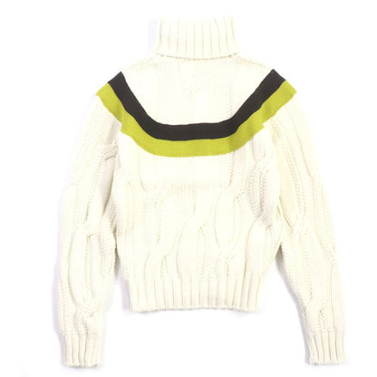  Hermes 22AW Wool Cashmere York Torsado Turtleneck Knit Sweater White S With