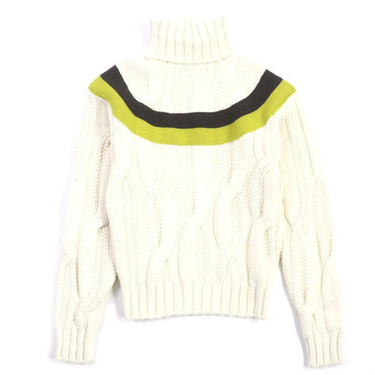  Hermes 22AW Wool Cashmere York Torsado Turtleneck Knit Sweater White S With
