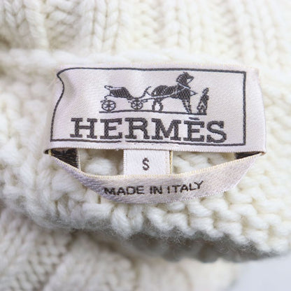  Hermes 22AW Wool Cashmere York Torsado Turtleneck Knit Sweater White S With