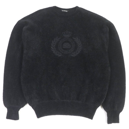 Balenciaga 2020 651106 BB Emblem Logo Embroidered Raised Fabric Pile Knit