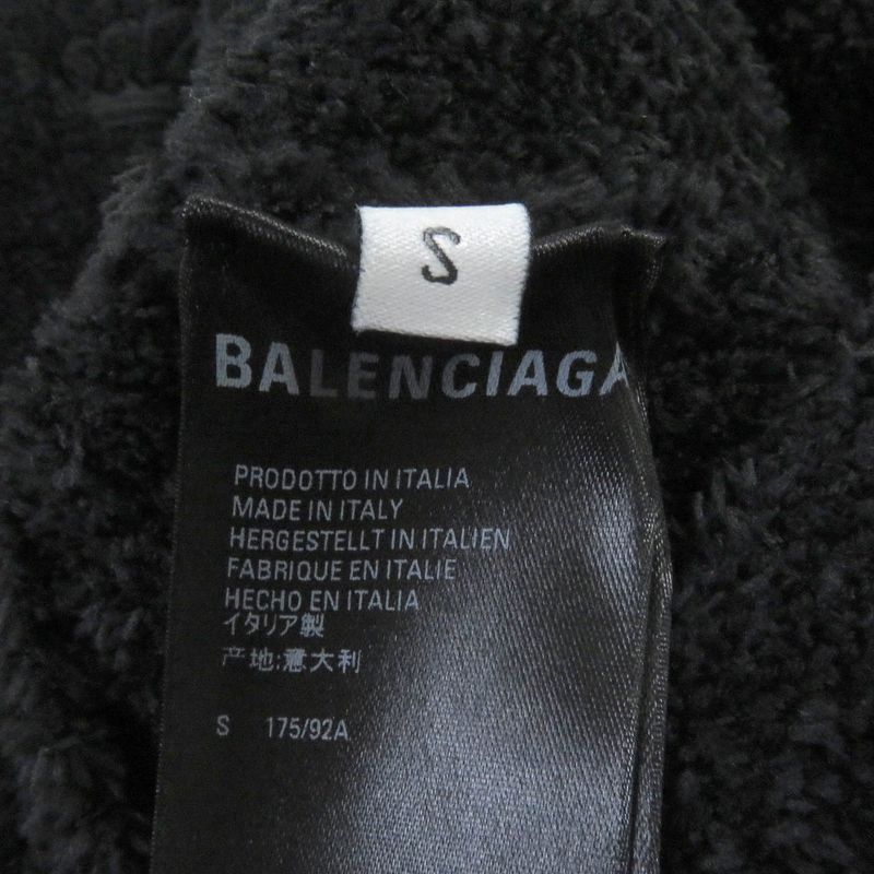 Balenciaga 2020 651106 BB Emblem Logo Embroidered Raised Fabric Pile Knit