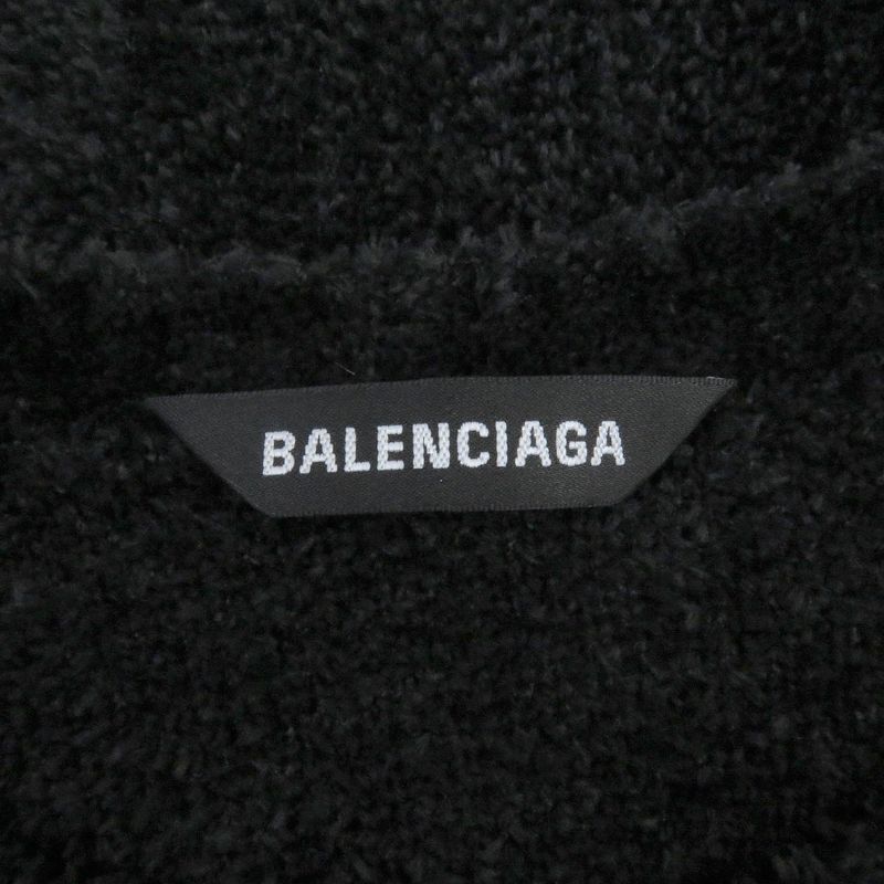 Balenciaga 2020 651106 BB Emblem Logo Embroidered Raised Fabric Pile Knit
