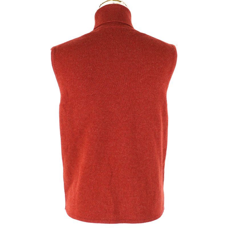 Hermes 100% Cashmere Cadenas Zip Cardigan Turtleneck Sleeveless Knit Ensemble