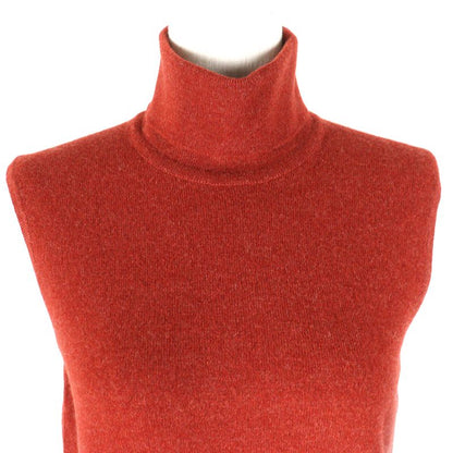Hermes 100% Cashmere Cadenas Zip Cardigan Turtleneck Sleeveless Knit Ensemble