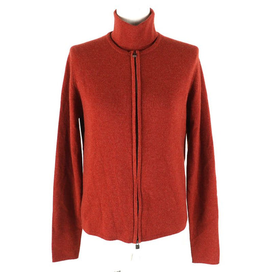 Hermes 100% Cashmere Cadenas Zip Cardigan Turtleneck Sleeveless Knit Ensemble