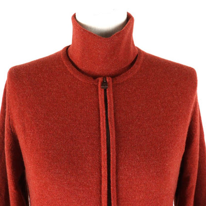 Hermes 100% Cashmere Cadenas Zip Cardigan Turtleneck Sleeveless Knit Ensemble