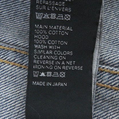 Celine 2q660930f Cotton Union Wash Hooded Denim Jacket Indigo Blue M Made In