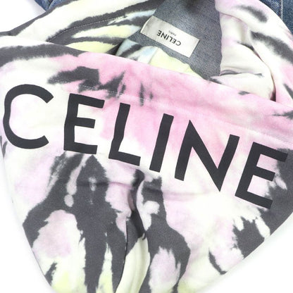 Celine 2q660930f Cotton Union Wash Hooded Denim Jacket Indigo Blue M Made In