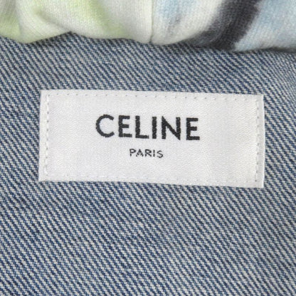 Celine 2q660930f Cotton Union Wash Hooded Denim Jacket Indigo Blue M Made In