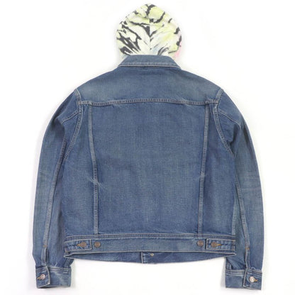 Celine 2q660930f Cotton Union Wash Hooded Denim Jacket Indigo Blue M Made In