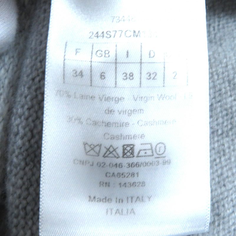 Christian DIOR 244s77cm (30.31in)134 Alps Wool Cashmere Star Logo Stand Collar