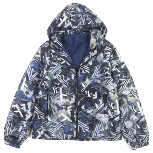  Fendi 2021 Fw1088 FF Logo Total Pattern Hooded Double Zip Up Reversible