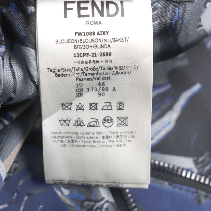  Fendi 2021 Fw1088 FF Logo Total Pattern Hooded Double Zip Up Reversible
