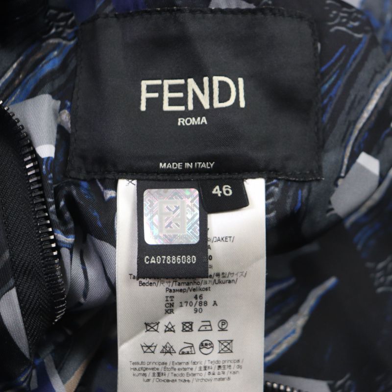  Fendi 2021 Fw1088 FF Logo Total Pattern Hooded Double Zip Up Reversible