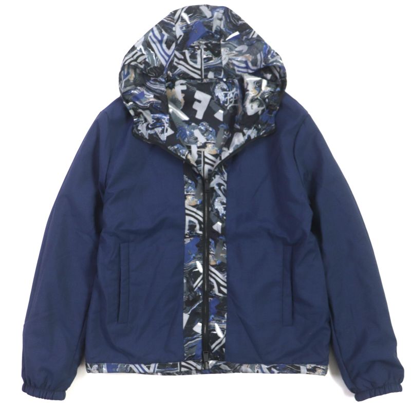  Fendi 2021 Fw1088 FF Logo Total Pattern Hooded Double Zip Up Reversible