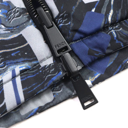  Fendi 2021 Fw1088 FF Logo Total Pattern Hooded Double Zip Up Reversible